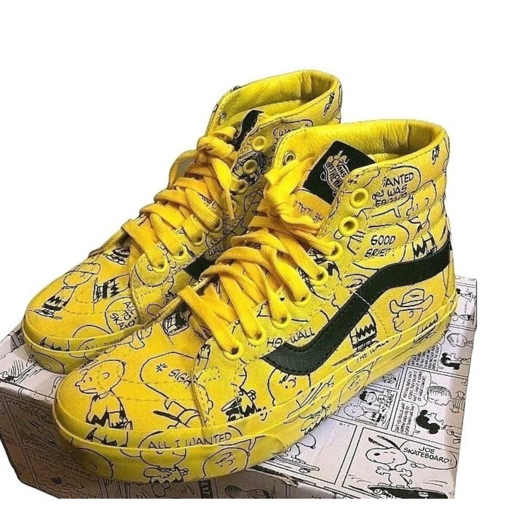 VANS Peanuts x Sk8 Hi Charlie Brown Sneakers Maize Mens Size 7.5 Womens 9 Shoes